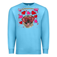 Ocean Blue valentine's day  pug Premium Sweatshirt - RanaPortraitStore