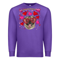 Purple valentine's day  pug Premium Sweatshirt - RanaPortraitStore