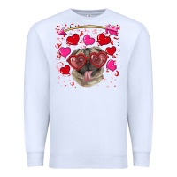 White valentine's day  pug Premium Sweatshirt - RanaPortraitStore