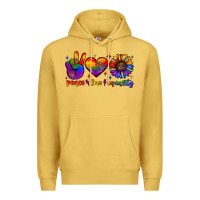 Antique Gold peace love equality Premium Hoodie - JahusDesignShop