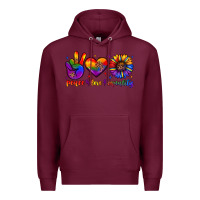 Burgundy peace love equality Premium Hoodie - JahusDesignShop