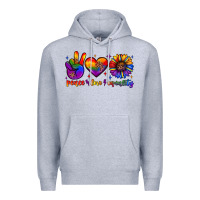 Heather Grey peace love equality Premium Hoodie - JahusDesignShop