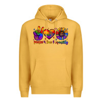 Mustard peace love equality Premium Hoodie - JahusDesignShop
