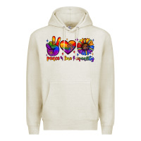 Oatmeal Heather peace love equality Premium Hoodie - JahusDesignShop