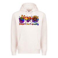 Pale Pink peace love equality Premium Hoodie - JahusDesignShop
