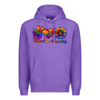 Purple peace love equality Premium Hoodie - JahusDesignShop