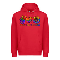 Red peace love equality Premium Hoodie - JahusDesignShop