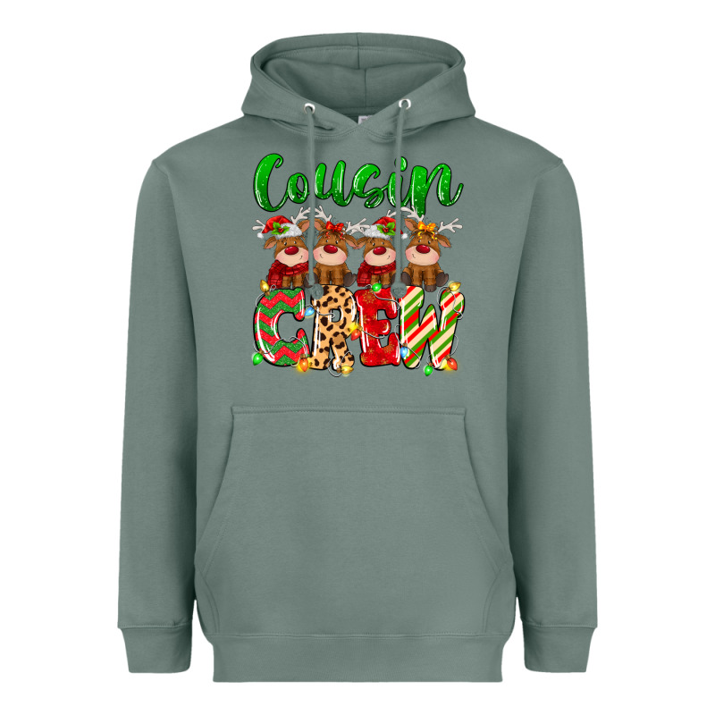 Cousin Crew Christmas Deer Heavyweight Hoodie by MaliasSmallBusiness | Teevron