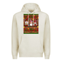 Oatmeal Heather christmas gnomes Premium Hoodie - Artiststas