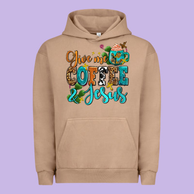 Gıve Me Coffee And Jesus Urban Hoodie Designed By Adodesignshop