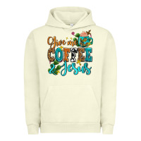 Pigment Pistachio gıve me coffee and jesus Urban Hoodie - AdoDesignShop