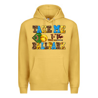 Antique Gold take me to the ballpark softball Premium Hoodie - AdoDesignShop