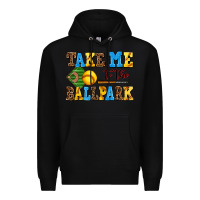 Black take me to the ballpark softball Premium Hoodie - AdoDesignShop