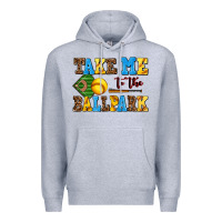 Heather Grey take me to the ballpark softball Premium Hoodie - AdoDesignShop