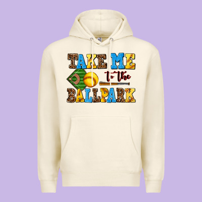 Take Me To The Ballpark Softball Premium Hoodie Designed By Adodesignshop