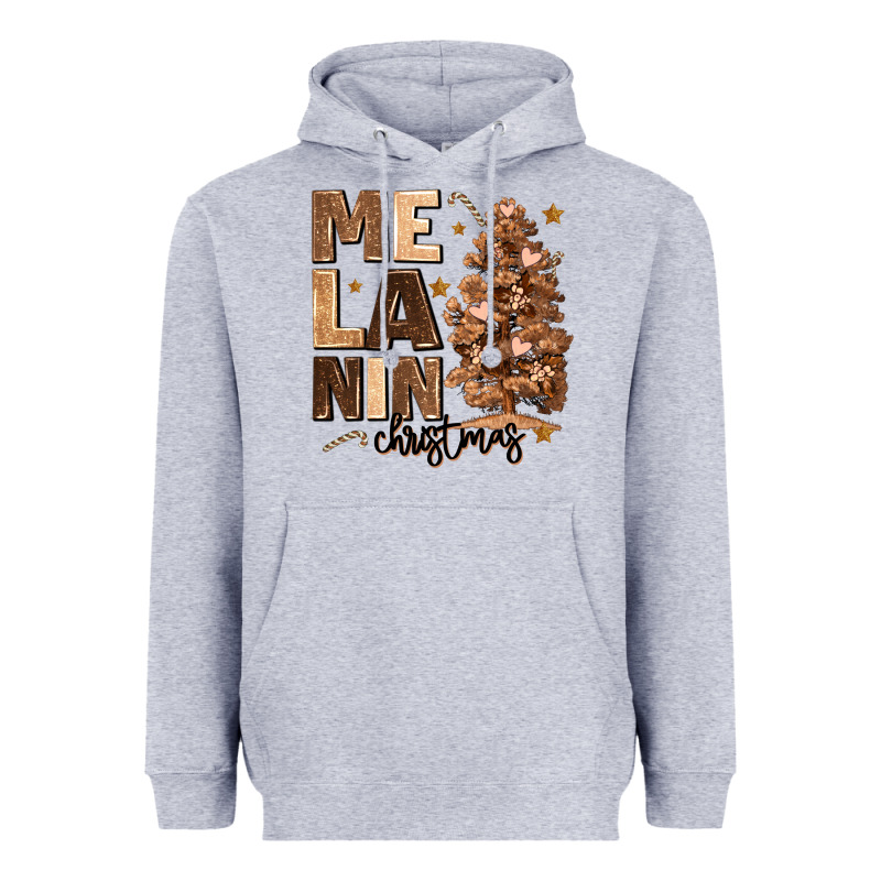 Melanin Christmas With Christmas Tree Heavyweight Hoodie by MaliasSmallBusiness | Teevron
