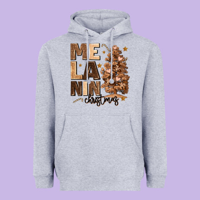 Heavyweight Hoodie melanin christmas with christmas tree