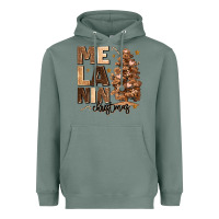 Sage melanin christmas with christmas tree Heavyweight Hoodie - MaliasSmallBusiness