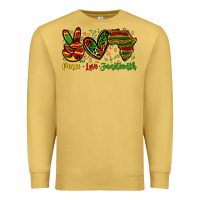 Antique Gold peace love juneteenth Premium Sweatshirt - Zillion Design Studio