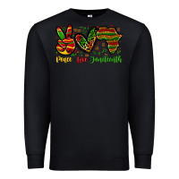 Black peace love juneteenth Premium Sweatshirt - Zillion Design Studio