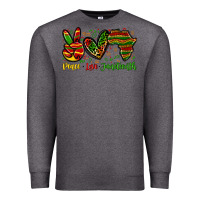 Charcoal Heather peace love juneteenth Premium Sweatshirt - Zillion Design Studio