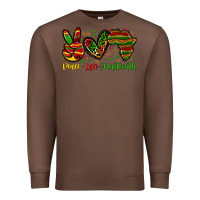 Chestnut peace love juneteenth Premium Sweatshirt - Zillion Design Studio