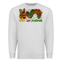 Dove Grey peace love juneteenth Premium Sweatshirt - Zillion Design Studio