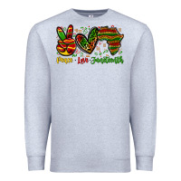 Heather Grey peace love juneteenth Premium Sweatshirt - Zillion Design Studio