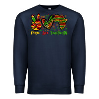 Navy peace love juneteenth Premium Sweatshirt - Zillion Design Studio