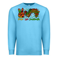 Ocean Blue peace love juneteenth Premium Sweatshirt - Zillion Design Studio