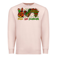 Pale Pink peace love juneteenth Premium Sweatshirt - Zillion Design Studio