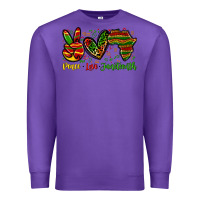Purple peace love juneteenth Premium Sweatshirt - Zillion Design Studio