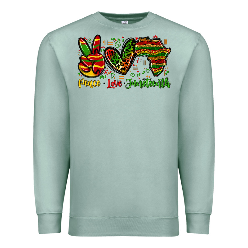 Peace Love Juneteenth Premium Sweatshirt by Zillion Design Studio | Teevron