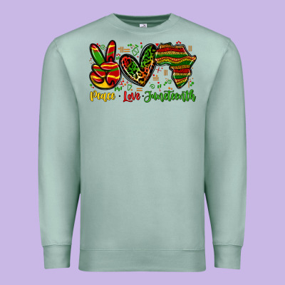 Premium Sweatshirt peace love juneteenth