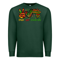 Sports Green peace love juneteenth Premium Sweatshirt - Zillion Design Studio