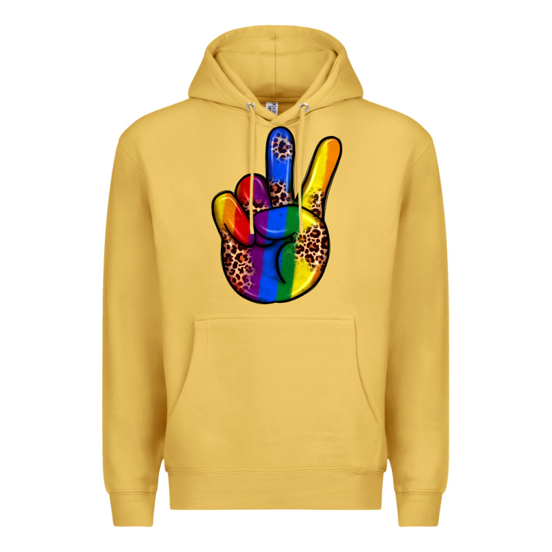 Pride Leopard Peace Hand Premium Hoodie by JahusDesignShop | Teevron
