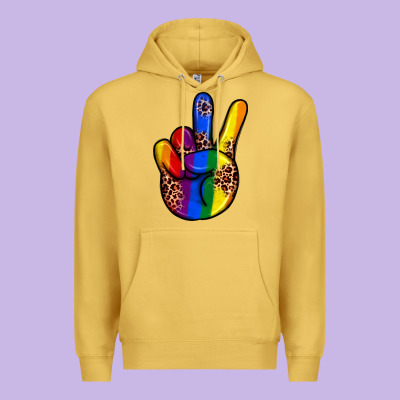 Pride Leopard Peace Hand Premium Hoodie Designed By Jahusdesignshop