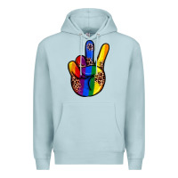 Blue Mist pride leopard peace hand Premium Hoodie - JahusDesignShop