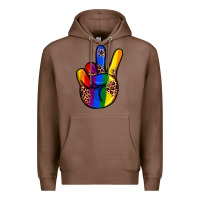 Chestnut pride leopard peace hand Premium Hoodie - JahusDesignShop