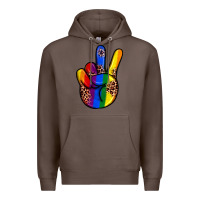 Coffee pride leopard peace hand Premium Hoodie - JahusDesignShop