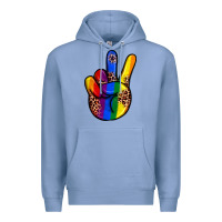 Colony Blue pride leopard peace hand Premium Hoodie - JahusDesignShop