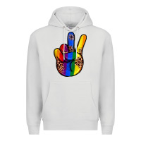 Dove Grey pride leopard peace hand Premium Hoodie - JahusDesignShop