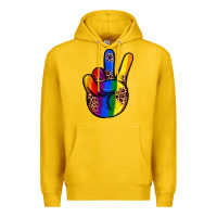 Lemon pride leopard peace hand Premium Hoodie - JahusDesignShop