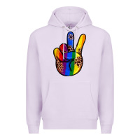 Lilac pride leopard peace hand Premium Hoodie - JahusDesignShop