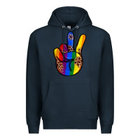 Navy pride leopard peace hand Premium Hoodie - JahusDesignShop