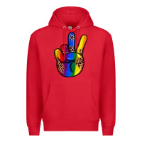 Red pride leopard peace hand Premium Hoodie - JahusDesignShop