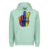 Seafoam pride leopard peace hand Premium Hoodie - JahusDesignShop