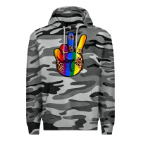 Slate Camo pride leopard peace hand Premium Hoodie - JahusDesignShop