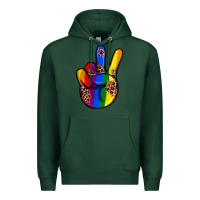 Sports Green pride leopard peace hand Premium Hoodie - JahusDesignShop