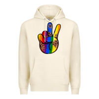 Tofu pride leopard peace hand Premium Hoodie - JahusDesignShop